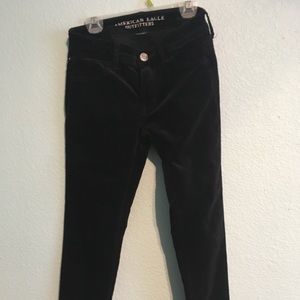 Black velvet skinny jeans/jeggings